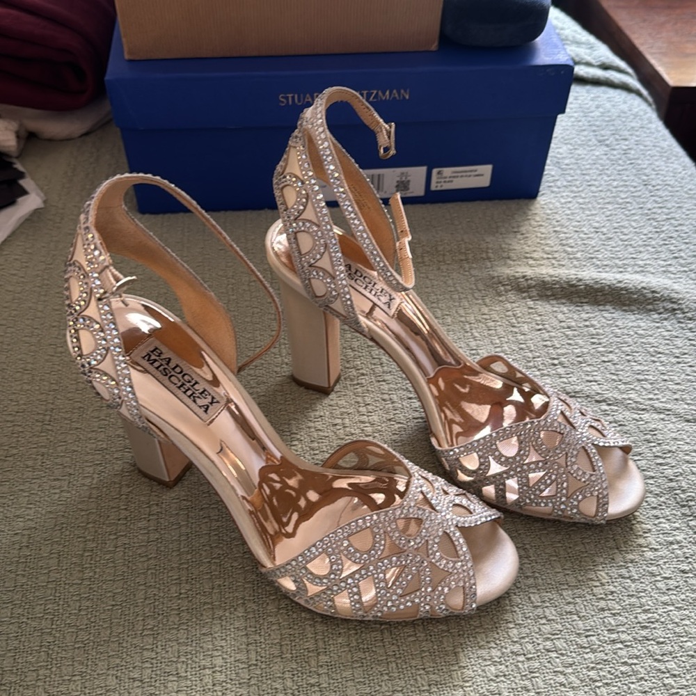 Badgley Mischka Hart Quinceañera Wedding Debut Formal Event Rhinestone Heels